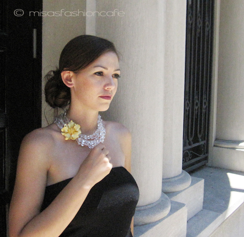 （画像用） KJL ネックレス 野ばら　7連クリスタル