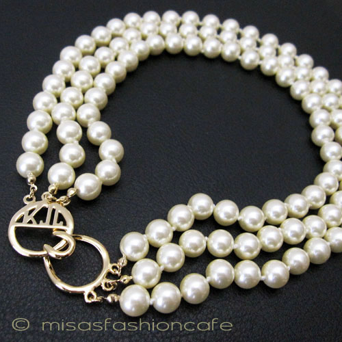 （画像用） KJL ネックレス　3連パール