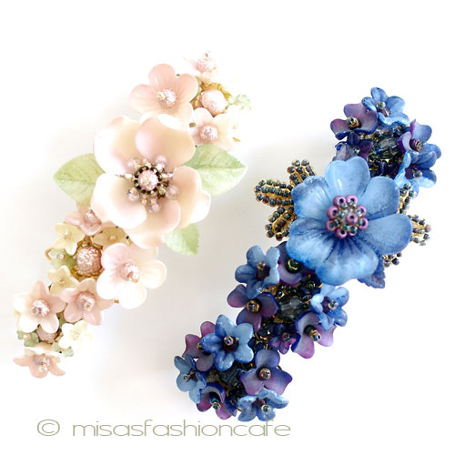 （画像用） ヘアーバレッタ お花　フランス製