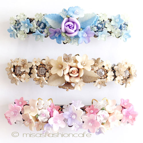 （画像用） ヘアーバレッタ お花　フランス製