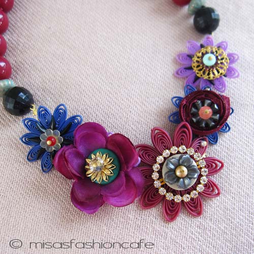 （画像用） NY お花ネックレス 　プラム・フラワー