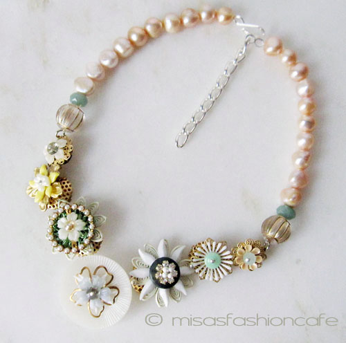 （画像用） NY お花ネックレス 　真珠・バロックパール