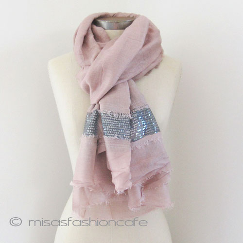 （画像用） スパンコール ストール モーブ・ピンク　再販！