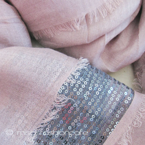 （画像用） スパンコール ストール モーブ・ピンク　再販！