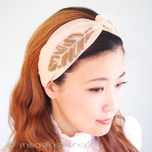 （画像用） フェザー刺繍ヘアバンド