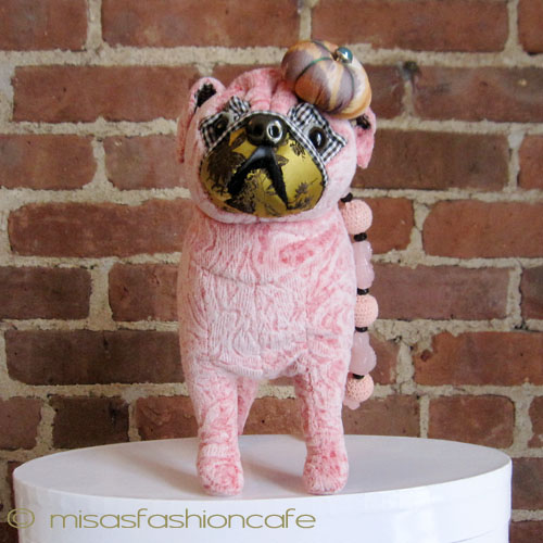 （画像用） クラッチ＆ハンドバッグ 　パグ　（ピンクのローズ）