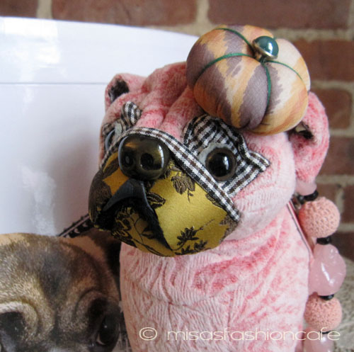 （画像用） クラッチ＆ハンドバッグ 　パグ　（ピンクのローズ）