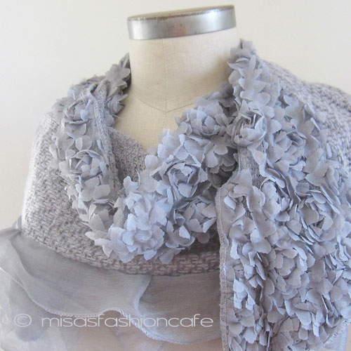 （画像用） お花ストール（グレー）再販！