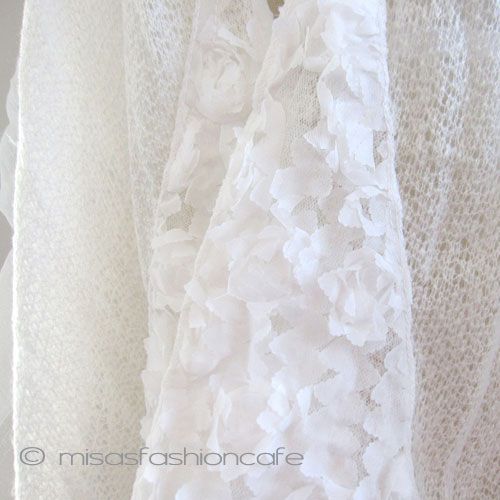 （画像用） お花 ストール （白）