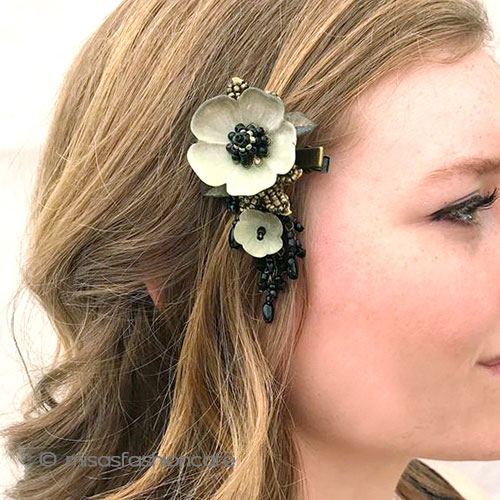 （画像用） お花　ヘアークリップ カリフォルニア製