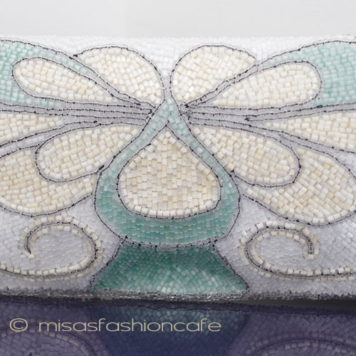 （画像用） クラッチ バッグ 　 アイボリーｘグリーン