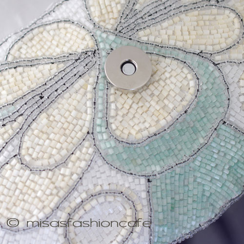 （画像用） クラッチ バッグ 　 アイボリーｘグリーン