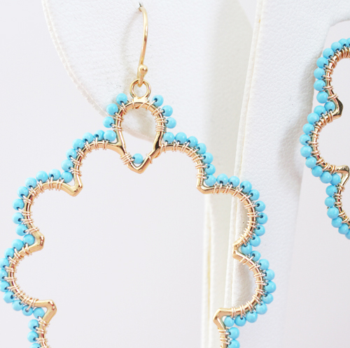 （画像用） FlyingLizard　ピアス 18K ターコイズフープ