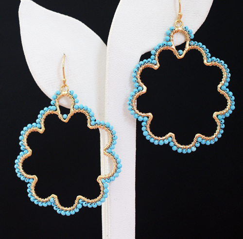 （画像用） FlyingLizard　ピアス 18K ターコイズフープ