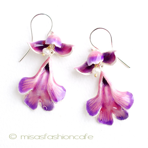 （画像用） ピアス　または　クリップ 真珠ランの花ピアス