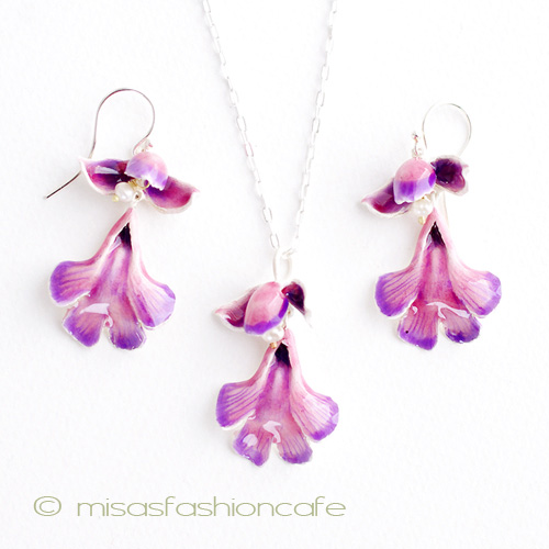 （画像用） ピアス　または　クリップ 真珠ランの花ピアス