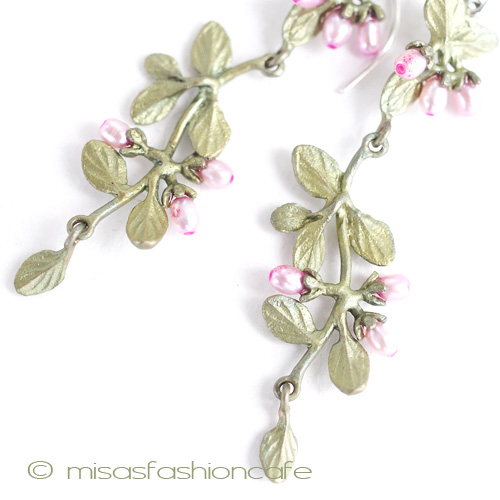 （画像用） ピアス　または　クリップ 真珠ハーブ（タイムの葉）