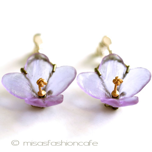 （画像用） マイケルミショーすみれ ピアス　または　クリップ