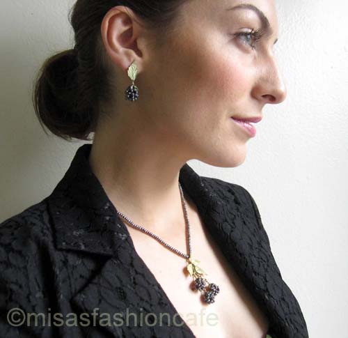 （画像用） マイケルミショー　ピアス ブラックラズベリー