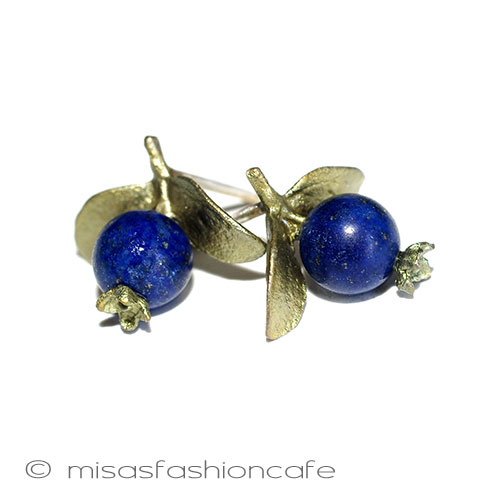 （画像用） マイケルミショー　ピアス 天然石ブルーベリー再販