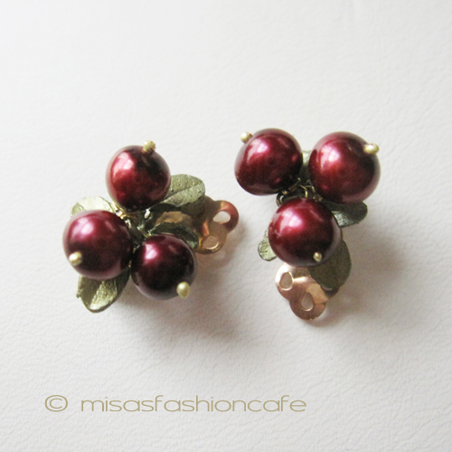 （画像用） マイケルミショー イヤリング 真珠のクランベリー