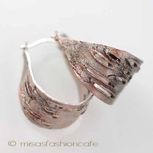 （画像用） Michaud ピアス　 ピンクシルバー白樺