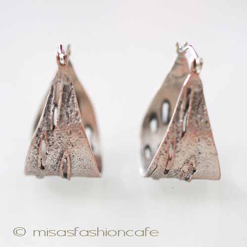 （画像用） Michaud ピアス　 ピンクシルバー白樺