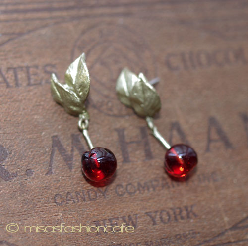 （画像用） マイケルミショー　再販！ ガラスのチェリーピアス