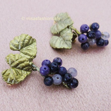 （画像用） Michaud イヤリング アメジストの葡萄