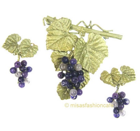 （画像用） Michaud イヤリング アメジストの葡萄