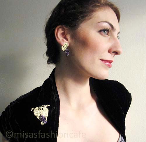 （画像用） Michaud イヤリング アメジストの葡萄