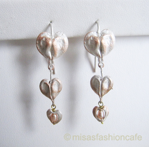 （画像用） マイケルミショー ピアス 真珠・タイツリソウ