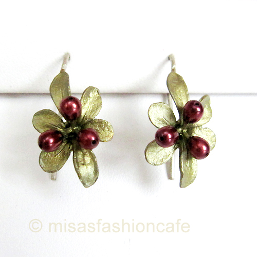 （画像用） マイケルミショー ピアス 真珠・バーベリーの木