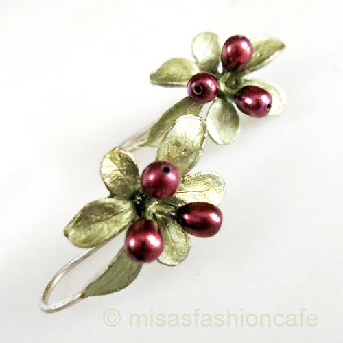 （画像用） マイケルミショー ピアス 真珠・バーベリーの木