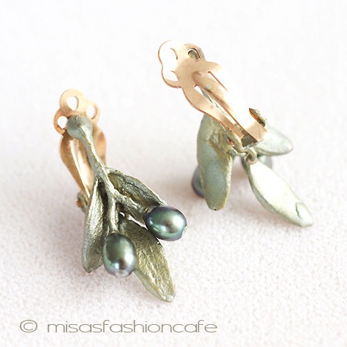 （画像用） マイケルミショー　再販！ オリーブ真珠イヤリング