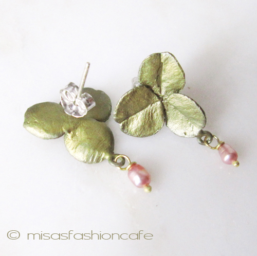 （画像用） マイケルミショー ピアス 真珠　クローバー