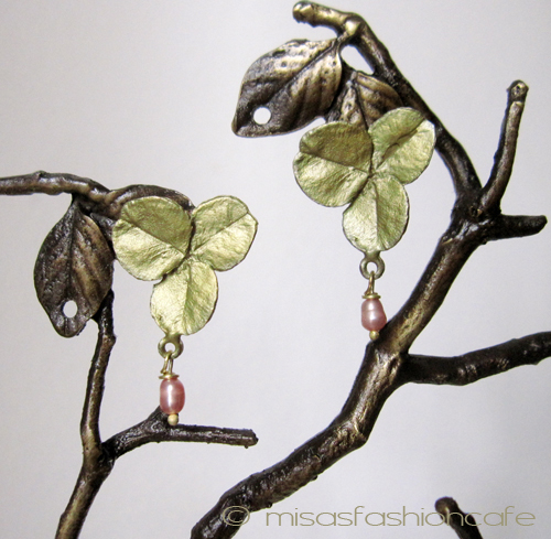 （画像用） マイケルミショー ピアス 真珠　クローバー