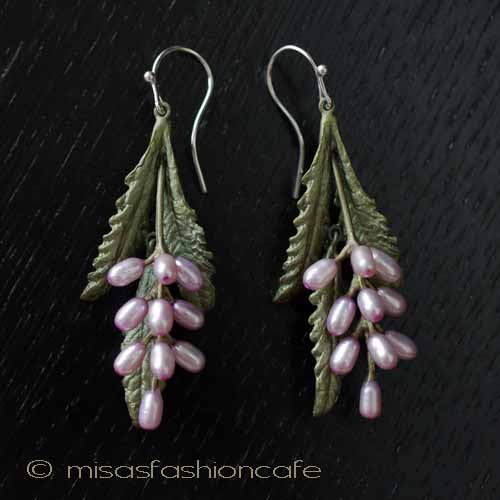 （画像用） Michaud ピアス　 　真珠のラベンダー