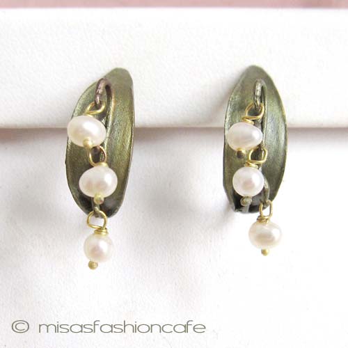 （画像用） Michaud フープピアス　　 真珠のすずらん