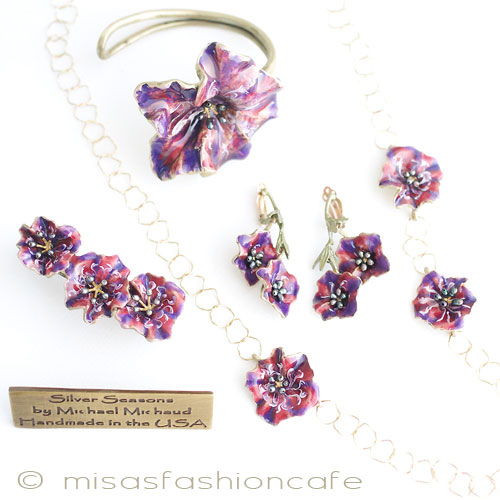 （画像用） マイケルミショー再販 真珠 朝顔イヤリング