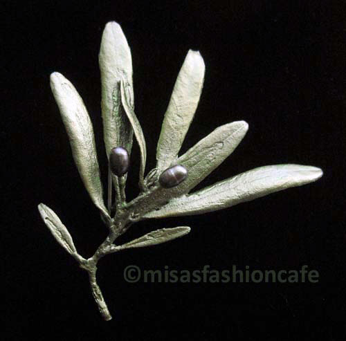 （画像用） マイケルミショーブローチ 真珠のオリーブ　再販！