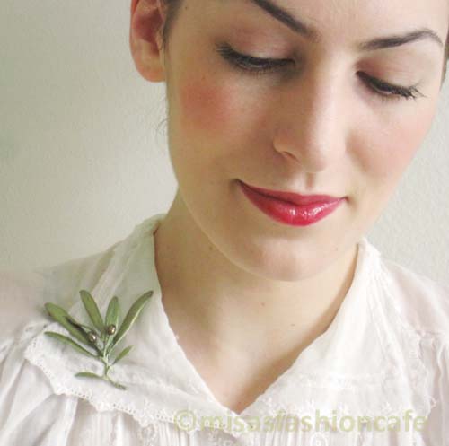 （画像用） マイケルミショーブローチ 真珠のオリーブ　再販！