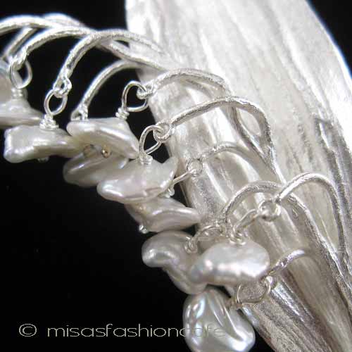 （画像用） Michaud ブローチ 銀製 真珠のすずらん