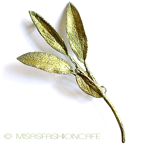 （画像用） マイケルミショーブローチ ハーブ　セージの葉