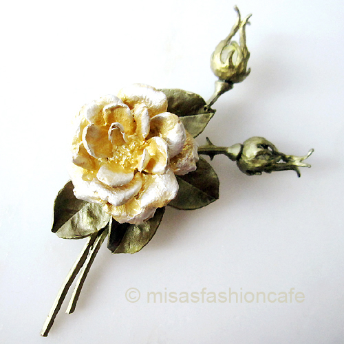 （画像用） Michaud ブローチ 24金 イエローローズ