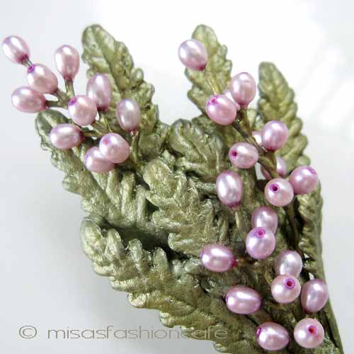 （画像用） Michaud ブローチ 真珠 ラベンダー