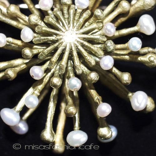 （画像用） マイケルミショー ブローチ 真珠　菊の花　再販