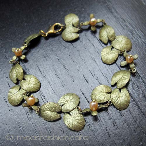 （画像用） Michaud ブレスレット 　真珠 睡蓮の花