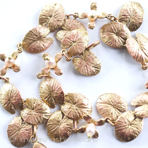 （画像用） マイケルミショー　ブレス 真珠24Kgf　睡蓮の花