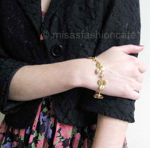 （画像用） マイケルミショー　ブレス 真珠24Kgf　睡蓮の花